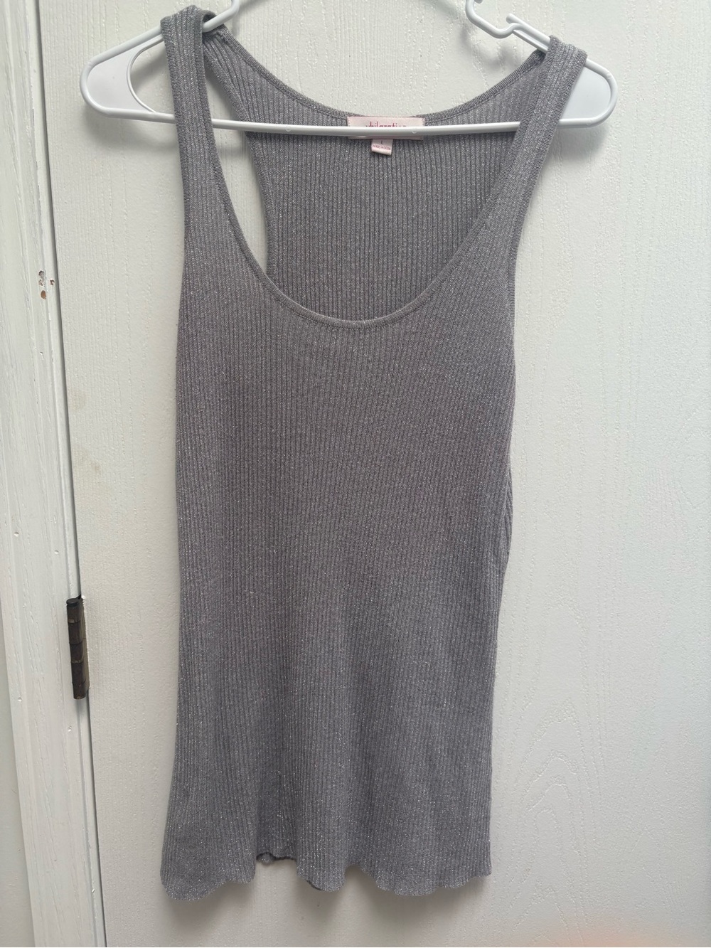 Xhilaration Gray Ribbed Scoop Neck Tank